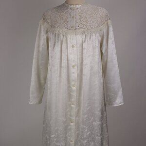 Vtg Gunne Sax by Jessica McClintock NWOT White Lace Long Maxi Nightgown Dress